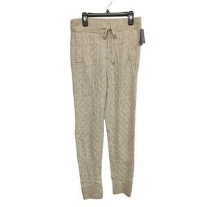 Auden Luxury Collection Cable Knit Joggers Heather Oat XS New